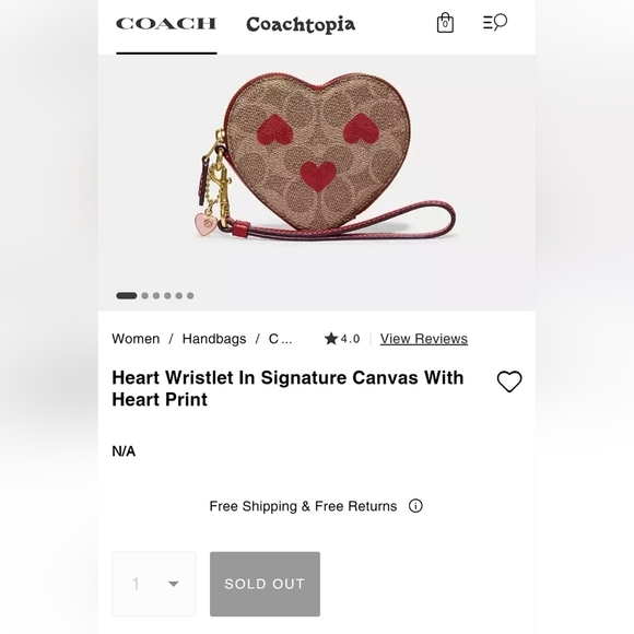🔹️Coach Heart Coin Case In Signature Canvas With Red Print Love Purse Wristlet - Picture 7 of 7